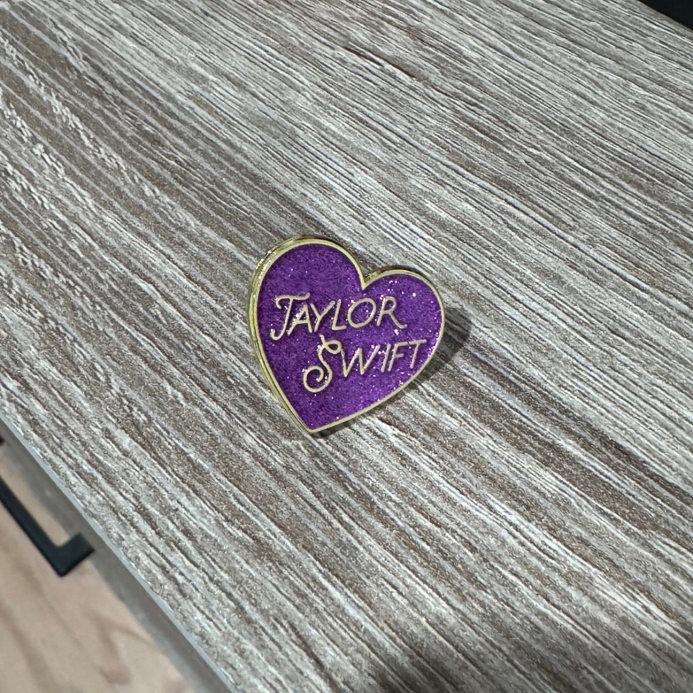 Taylor Swift Purple and Gold Heart Brooch